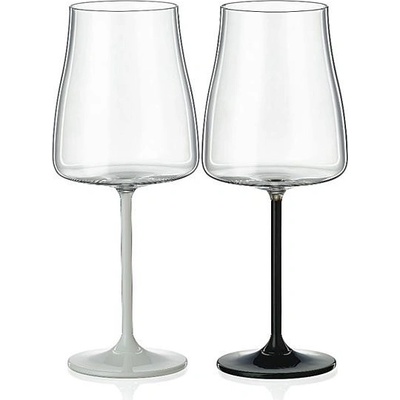 Crystalex Sklenice Black White stems 2 x 400 ml