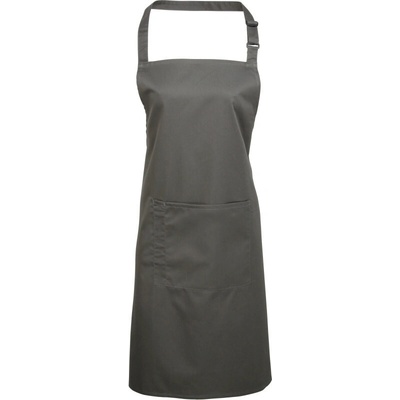 Premier Zástěra Colours PR 154 s laclem a kapsou na břiše COT39015467099-dark grey Šedá tmavá