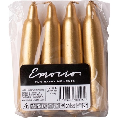 Emocio Elegance Metal zlatá 20 x 100 mm 4 ks