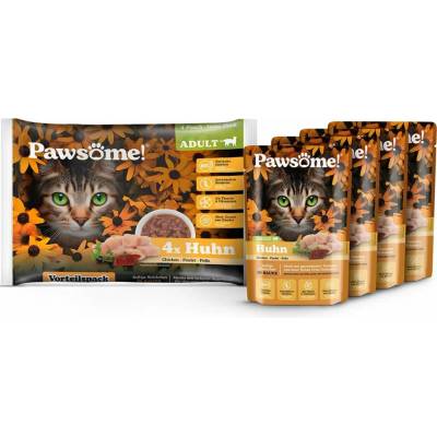 Pawsome Adult Flowpack kuřecí maso, 4 × 85 g
