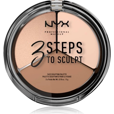 NYX Professional Makeup 3 Steps To Sculpt контурираща палитра за лице цвят 01 Fair 15 гр