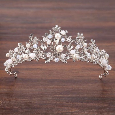 Naishide Jewelry Luxusní korunka - TIÁRA do vlasů PRINCESS CRYSTAL - stříbrná Typ: Typ 2