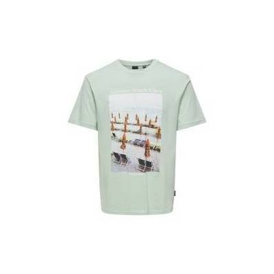 Мъжка тениска с къс ръкав Only & Sons Onskolton Reg Beach Surf Зелен Размер L