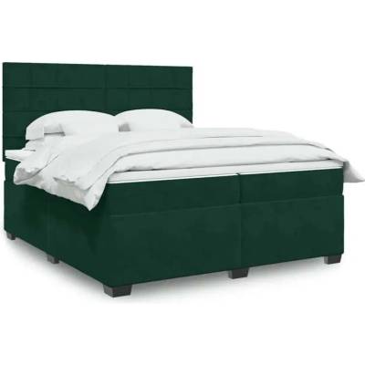 vidaXL 11461.3293305 Boxspring postel s matrací tmavě zelená samet