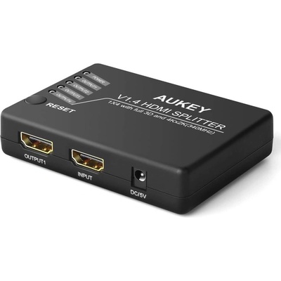 AUKEY HA-H02 1x4-Port HDMI V1.4 Amplifier Splitter w/3D and 4Kx2K Support - HDMI сплитер от един към 4ри дисплея с HDMI (HA-H02)