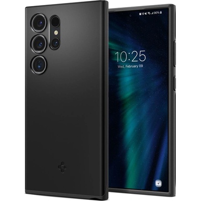 Spigen Thin Fit Case - качествен тънък матиран кейс за Samsung Galaxy S24 Ultra (черен)
