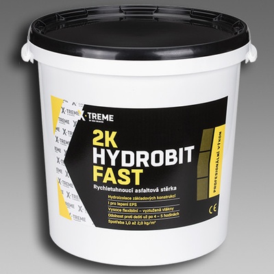 Den Braven 2K Hydrobit Fast - Rychletuhnoucí asfaltová stěrka 30 kg Tmavě hnědá až černá