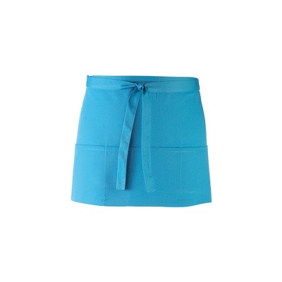 Premier Workwear Pracovní zástěra krátká s kapsami PR155 Turquoise Pantone 312 60x33cm