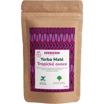 BrainMax Pure Organic Yerba Maté tropické ovocie 1000 g