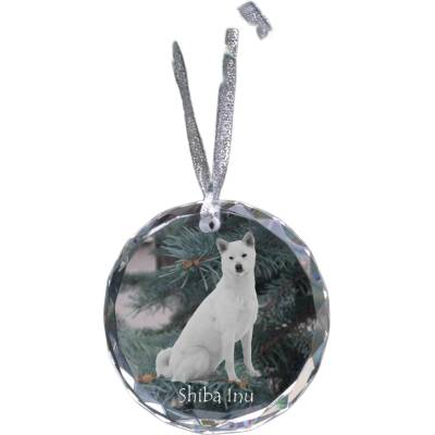 Art-Dog Personalizovaná vianočná vianočná guľa s fotkou Shiba Inu, ozdoba na vianočný stromček, medailón