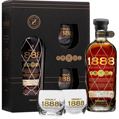 Brugal 1888 Ron Gran Reserva Doblemente Anejado 40% 0,7 l (dárčekové balenie 2 poháre)