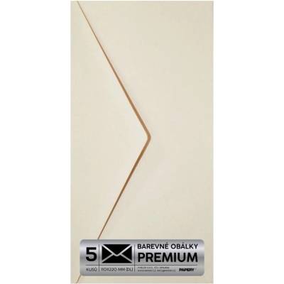Obálka PREMIUM 5 KS (DL) 110x220 mm Béžová Vintage