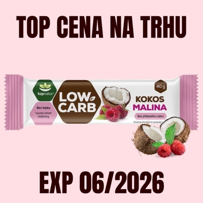 Topnatur low carb tyčinka kokos malina 40 g – Zboží Dáma