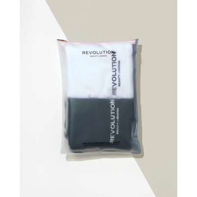 REVOLUTION HAIRCARE 2 pack Plain Microfibre Hair Wraps – Black/White
