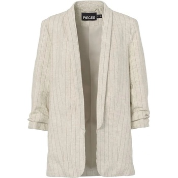 PIECES Сако Pieces Pia Bosella blazer - Beige (Birch / Black)