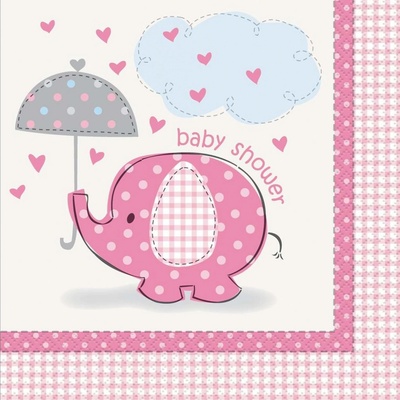 GoDan papírové ubrousky Baby Shower růžové 33x33cm – Zboží Dáma