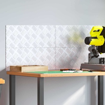 vidaXL Стъпало Правоъгълна 4 pcs Сребрист 50 x 20 cm Алуминий (4104250)