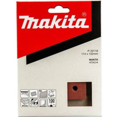 Brusný papír 114 x 102 mm (suchý zip, 6 otvorů) Makita P-33118