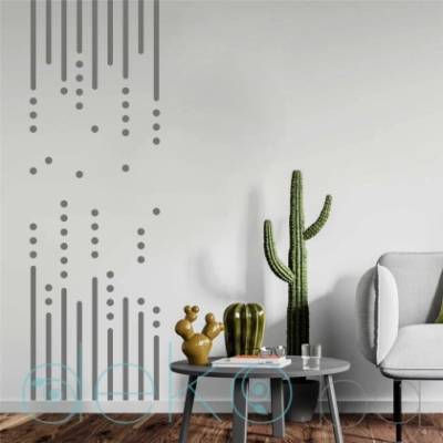 Банер ленти и точки - модерен стикер за стена (4178)
