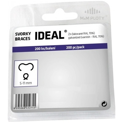 Svorka Ideal Zn+PVC, antracit, 200 ks
