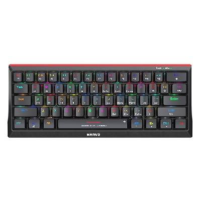 Marvo HECATE 61R, klávesnica US, herná, drôtová (USB), čierna, mechanická, RGB, červené spínače KG962G EN-R