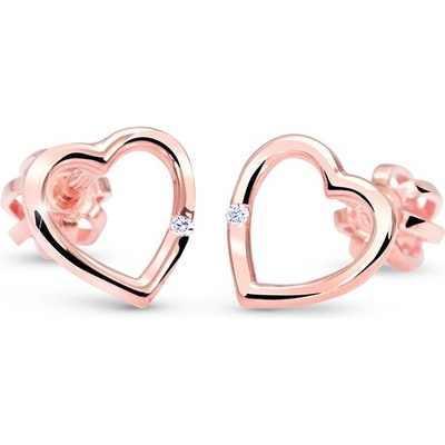 Cutie Jewellery Zlaté srdíčkové náušničky se zirkonem C2761-30-X-4 bílá