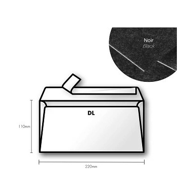 Papírová obálka Pollen DL 110x220mm – Black
