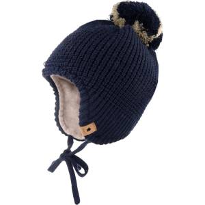 maximo Зимна шапка (beanie) maximo Boy's Inkamütze m. Pompon u. Band Beanie - Navy - размер 45-47 cm (904-7263-0212)