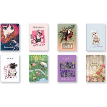 Image 1 of Black&White Тетрадка A5 - 56 листа, ред, Black and White