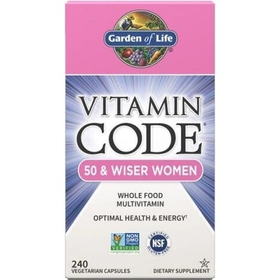 Garden of Life Raw Vitamín Code Women 50+ Multivitamín pre ženy po päťdesiatke 240 kapsúl