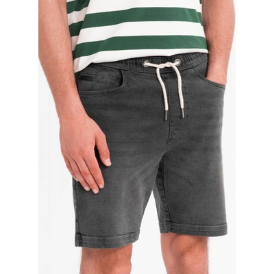 Ombre Clothing pánské džínové kraťasy Korbin šedá