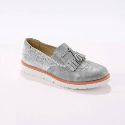 Blancheporte Slippers na kline so strapcami sivá striebristá