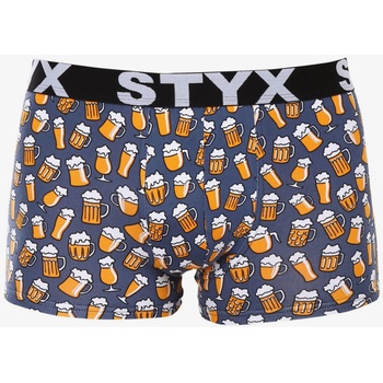 Styx Жълто-сиви мъжки боксерки Styx с шарка на бира Styx | Siv | МЪЖЕ | 3XL