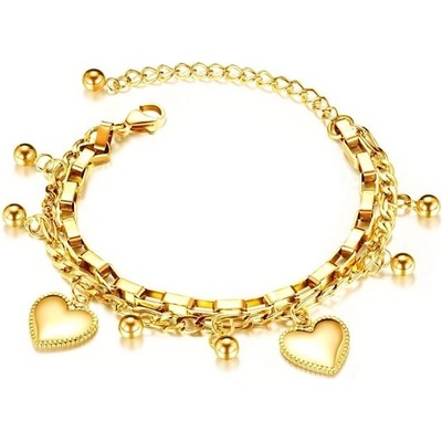 Titan Jewerly dámský ocelový náramek s přívěšky Marianne zlatý GS1038s2