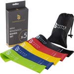Capital Sports Uros Mini, експандери, комплект 5 броя, фитнес ластици, възел, 100 % латекс (SPL4-UrosMiniBand5er) (SPL4-UrosMiniBand5er)
