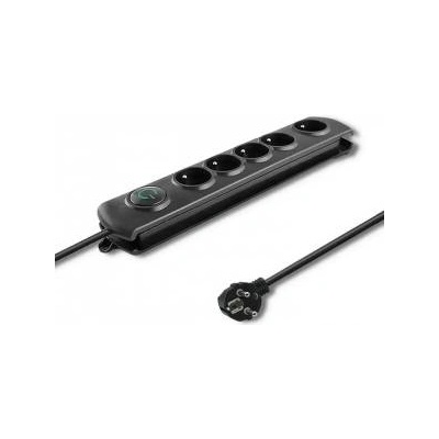 Qoltec Anti-surge bar QOLTEC 3.0M 5-SOCKETS BLACK/Modern