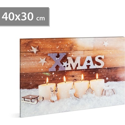 GLOBIZ Vianočný LED obrázok s vešiakom na stenu 30 x 40 cm