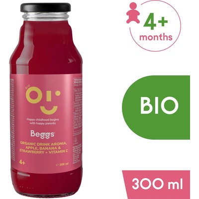 Beggs BIO NÁPOJ Aróniajablkobanán & jahoda s vitamínom C od ukonč. 4. mesiaca 300 ml