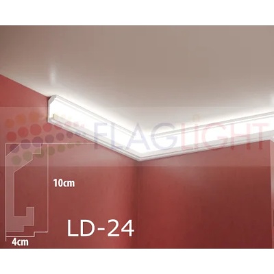 Ld-24 Декоративен профил за скрито led осветление ► 2метра (ld24)