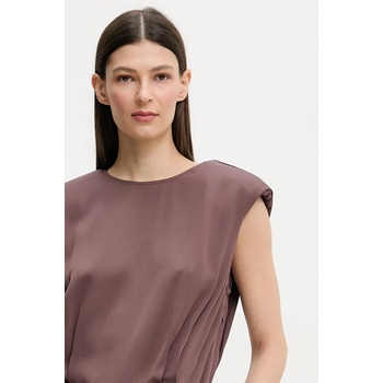 Isabelle Blanche Рокля isabelle blanche в кафяво къса със стандартна кройка is25ss-a147-t011 (is25ss.a147.t011)