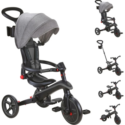 Globber Explorer Trike Foldable 4in1 Black Grey