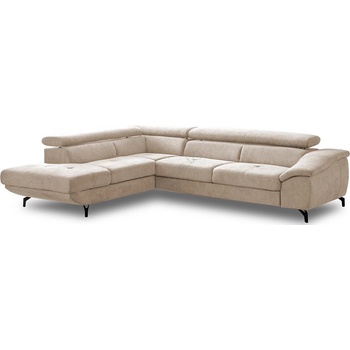 COTTA Разтегателен l-образен ъглов диван с място за съхранение brescia, ляв, бежов (ct0024)