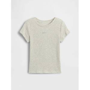 GAP Детска ребрована тениска с лого GAP GAP | Siv | Момичешки | XS