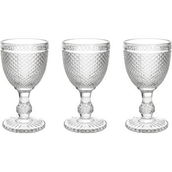 Tognana Комплект 3 стъклени чаши със столче diamante, 280 мл, прозрачни (n3585t95895a)
