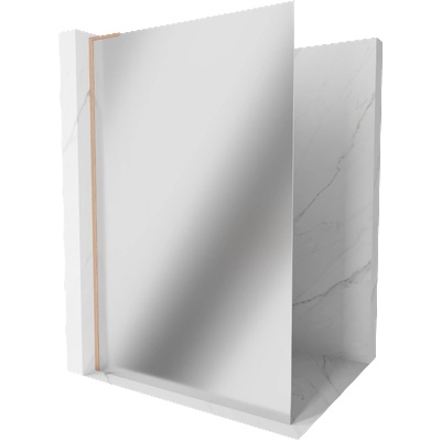 Mexen Kioto L душ кабина Walk-in 100 x 200 см, огледало, четкана мед - 800-100-103-65-50 (800-100-103-65-50)