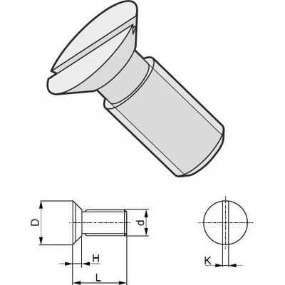 Upínací šroub předřezů M5x12