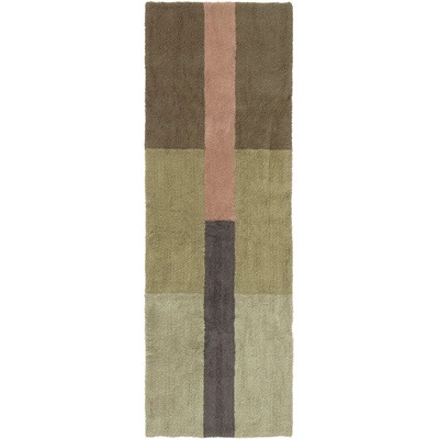 Lorena Canals Ръчно изработена вълнена пътека 80x230 cm Chroma Dusty Pink - Lorena Canals (WO-LINES-MOS-R)