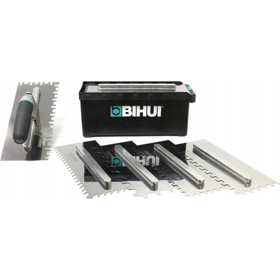 Bihui PTSJG8 - 6ks zubových hladítek a rukojeti v boxu, 280x115mm