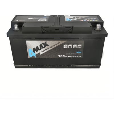 4MAX Start-Stop AGM 105Ah 950A right+