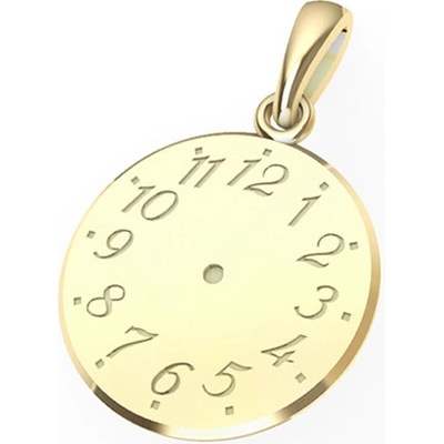 Luxur přívěsek ze žlutého zlata Křtící hodiny 2 8001.0Z00.0.00.000.23